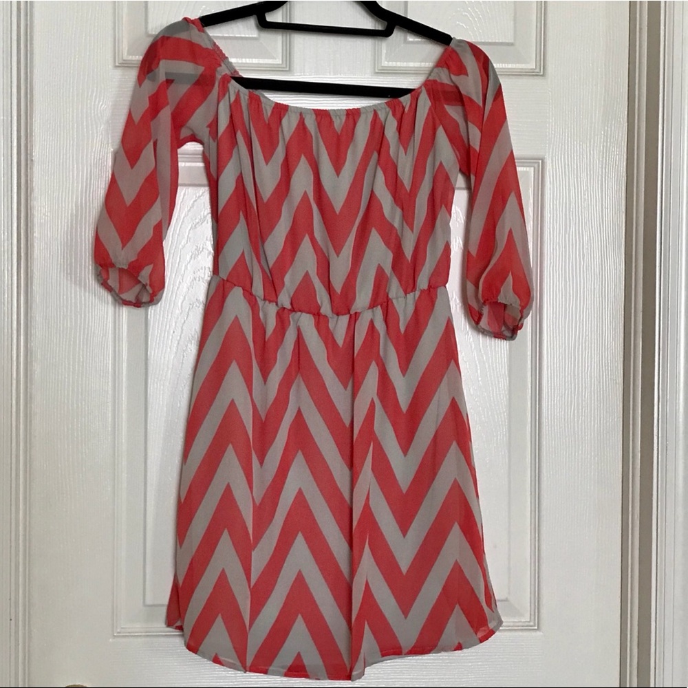 Charlotte Russe Chevron Bardot Dress size S